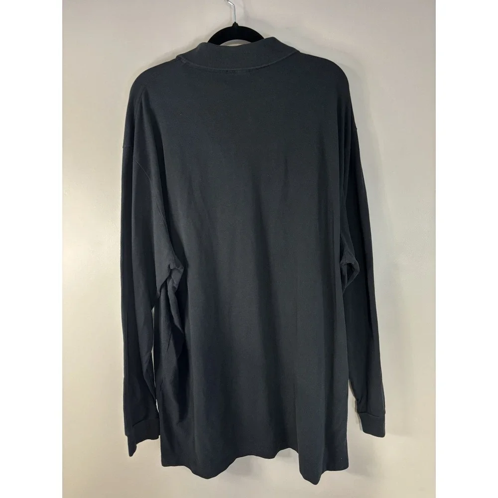 Vintage Polo Ralph Lauren Black Long Sleeve Polo Shirt Size 2XL Tall‎